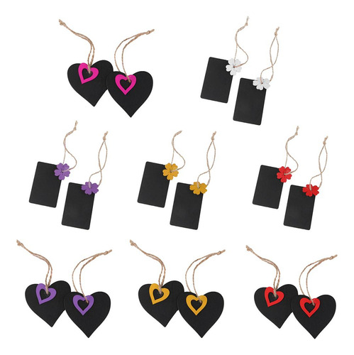 4 Set De 10 Etiquetas De Pizarra Con Diseño Floral 4 Piezas