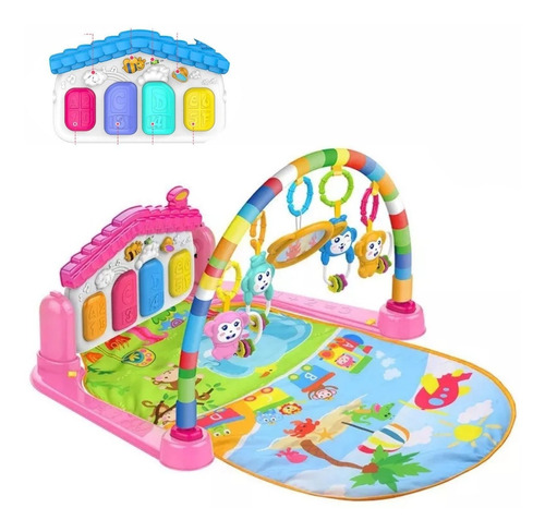 Gimnasio Piano Tapete Sonajero Musical Boogy Para Bebe Rosa