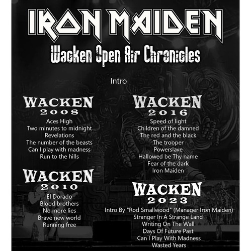 Iron Maiden Wacken 2023 Chronicles 2008 - 2023 Dvd