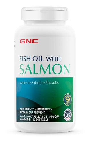 Gnc Aceite De Salmón 1000 Mg - Sin Sabor 180.00 Capsulas