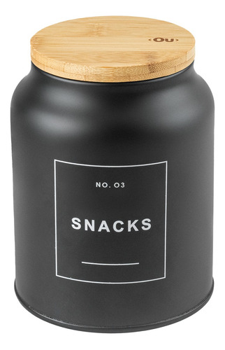 Lata Premium 1,5l Porta Açúcar Café E Snacks Tampa De Bambu