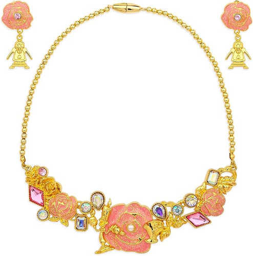 Bella Y Bestia Set De Joyas Collar Y Aretes Disney Store
