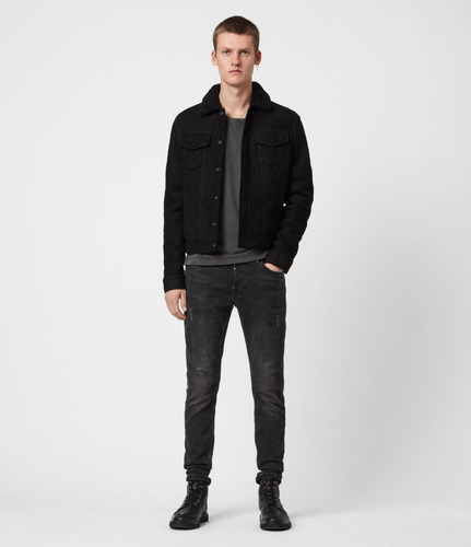Chamarra All Saints Coley Shearling Trucker Jacket... (Usado)