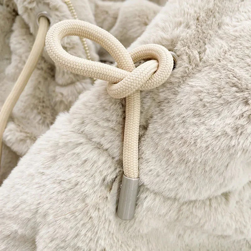 Chaqueta De Algodón Peludo Con Capucha De Invierno Para Mujer, Estilo Elegante