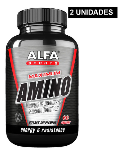 Aminoácidos Maximum Amino Alfa Sports 60 Cápsulas - 2 Pack