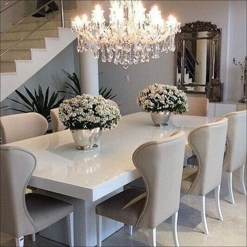 Imagen 2 de 10 de Mesa Laqueada Brillante Comedor 12/14 Persona 260x120 Blanca