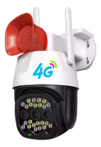 Cámara Ip De Seguridad Exterior 4g Con Alarma Bocina Ptz 360