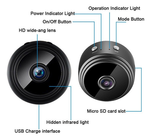 Mini Cámaras De Vigilancia Tuya A9 Con Cámara Wifi 1080p Hd