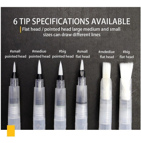 Pinceles De Agua Profesionales Para Acuarela Waterbrush X 6