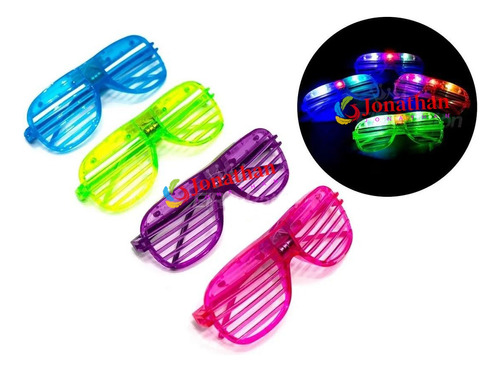 12 Lentes Luminosos Luz Led Retro Fiesta Batucada Boda