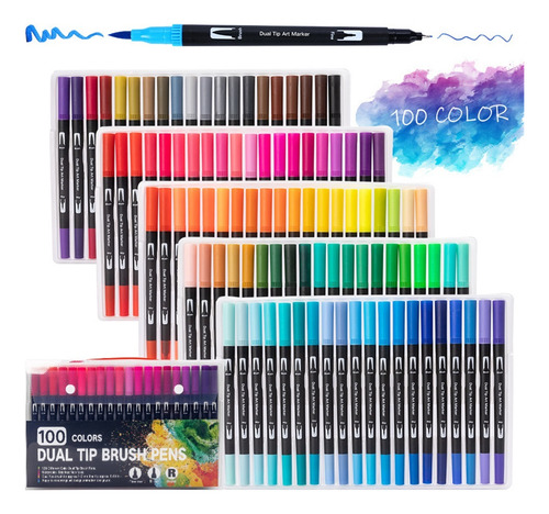 Rotulador De Doble Punta De 100 Colores, Rotulador De
