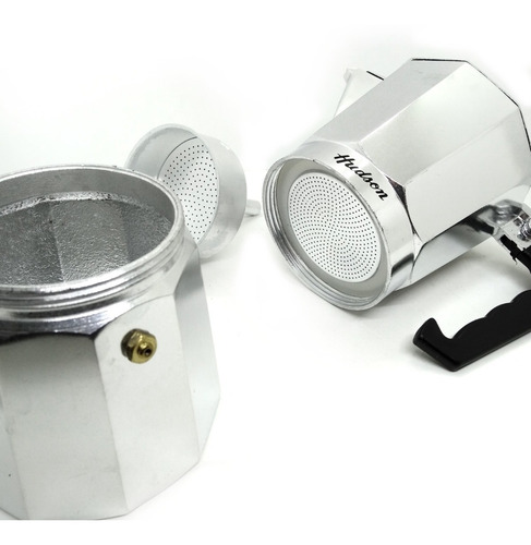Cafetera Tipo Italiana Volturno 9 Pocillos Aluminio Hudson