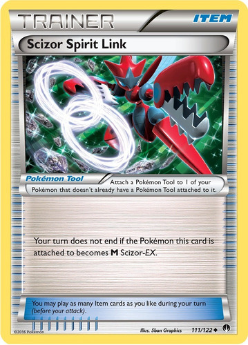 Pokemon Xy Tool Item Scizor Spirit Link 111/122 Reverse