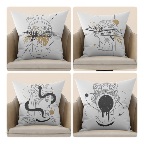 Souvenir Almohadon + Funda 40x40 Cm Minimalista Beige