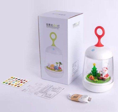 Imagen 5 de 8 de Lámpara De Mesa Led Luz De Noche Paisaje Navideño