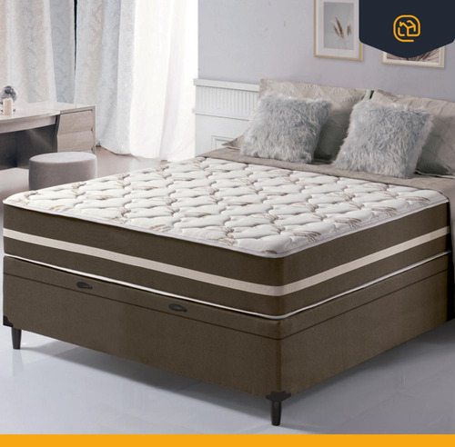Box Baú Com Colchão De Molas Classic - Casal 138 Cm