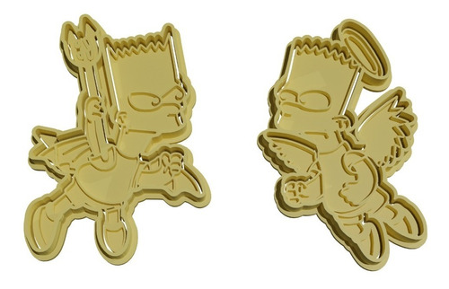 Cortadores De Galletas Bart Simpson Demonio Angel (paquete) 