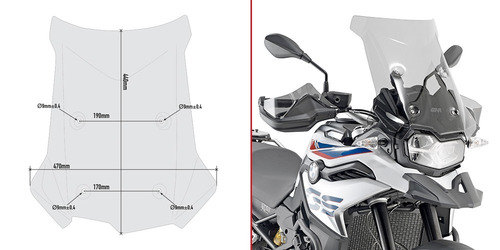 Parabrisa Givi Ahumado Bmw F 850 Gs Eleva 17cm Mas Md