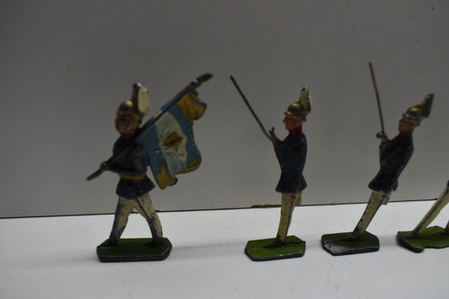 Antiguos Soldaditos Plomo Semiplanos Argentina Estandarte (Usado)