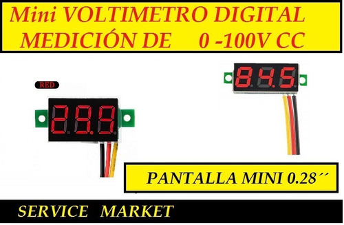 Voltimetro Mini Digital Mide Desde 0v-100v Cc Service Market