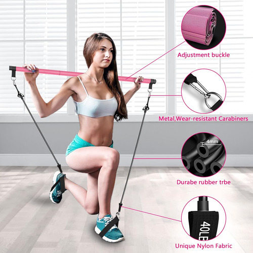 Kit De Pilates Con Barra Y Bandas De Resistencia - Ejercicio