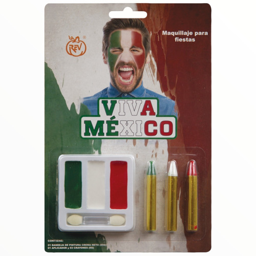 Maquillaje Mexicano Tricolor Para Fiesta Mundial Futbol