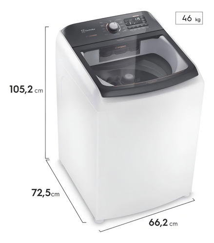 Máquina de Lavar Electrolux LEC17 Branca 17kg Premium Care com Cesto Inox e Jet&clean 127V