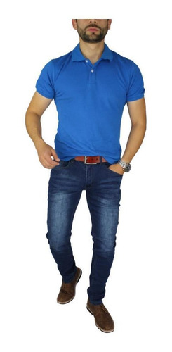 Imagen 2 de 5 de Pantalón Jeans Elasticado Hombre Skinny Semipitillo