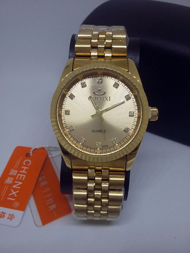 Relógio Feminino Original Dourado De Luxo Chenxi