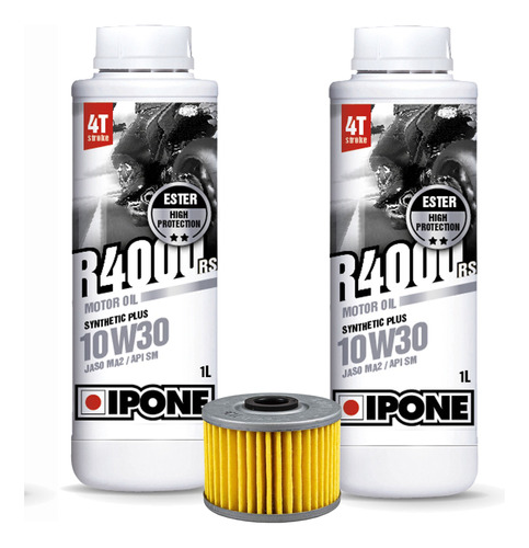 Kit Service New Twister Aceite Ipone R4000rs 10w30 + Filtro
