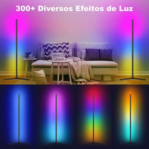 Luminária Piso Canto Com Luminária Pé Controle Remoto