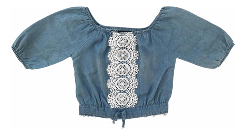 Blusa Nena Jean Y Guipiure Talle 4 Importada