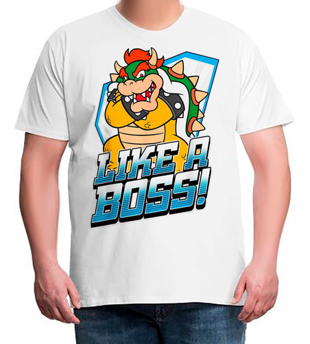 Camiseta Plus Size Nintendo Super Mario Bowser Like A Boss