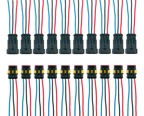 Conector De Cable Eléctrico Resistente Al Agua De 3 Pi...