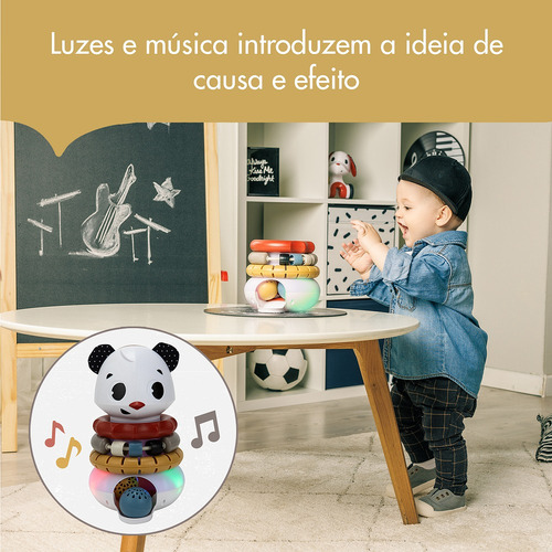 Brinquedo De Empilhar 3-em-1 Eletrônico Panda Tiny Rockers
