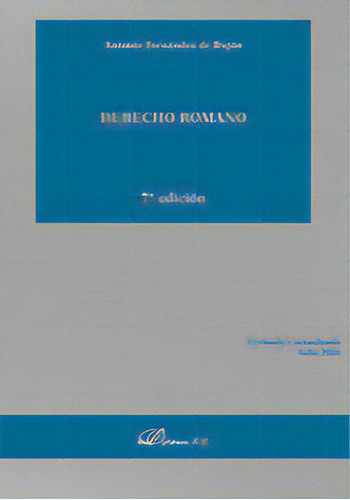 Derecho Romano, De Fernandez De Bujan, Antonio. Editorial Dykinson, S.l., Tapa Blanda En Español