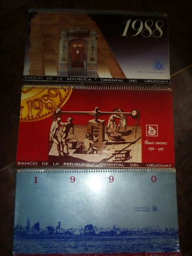 Lote De 3 Almanaques Banco Republica 1988-1989-1990