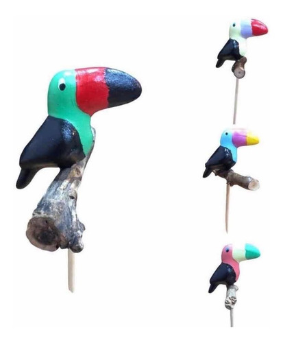 Tutores Tucan De Cerámica Macetas Jardin Souvenir