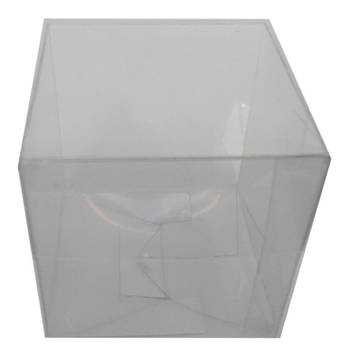 10 Cajas Cajitas Acetato Transparente Plastico Cubo 6cm