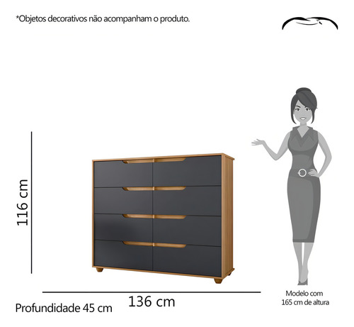 Cômoda 8 Gavetas Doble