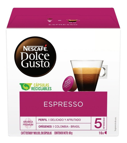 Cápsulas De Café Nescafé Dolce Gusto Espresso 16 Capsulas