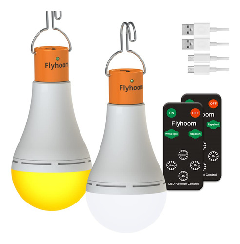 Flyhoom Bombilla Recargable Control Remoto 5 Modo Luz Led 2