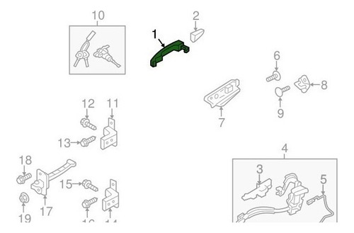 Manilla Ext Derecha Hyundai Original Veloster (2011-2018)