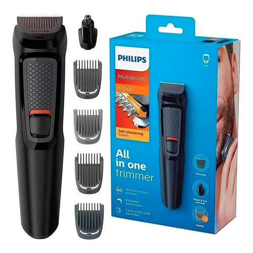 Imagen 1 de 6 de Cortadora De Pelo Philips Mg3711 Multigroom 6 En 1 Circuit