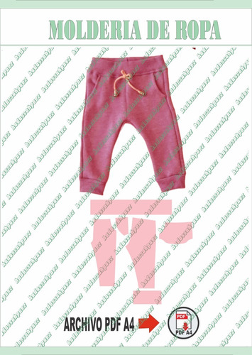 Molderia Imprimible  En Pdf A4 Pantalon  Bebe Tela Friza