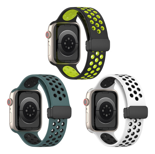 3 Correas Para Apple Watch Ultra 9 8 7 6 5 Se Sport Bicolor