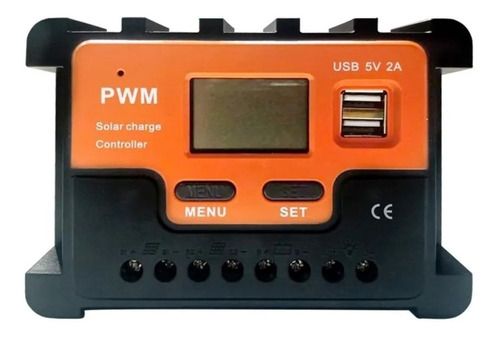 Regulador De Carga Paneles Solares 40a Pwm Display 12v 24v 