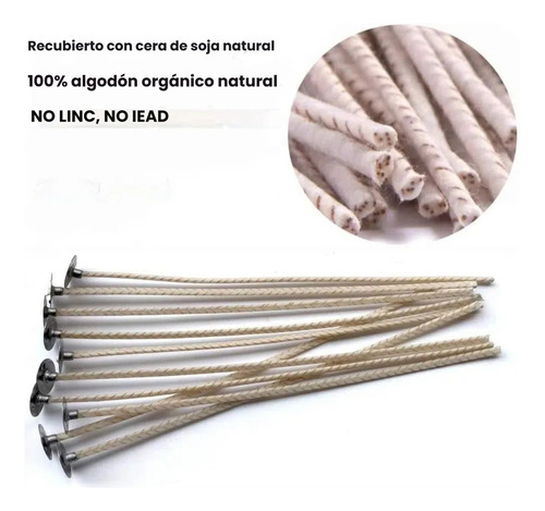 Pabilo Encerado Con Ojalillo 15cm X50 Unidades