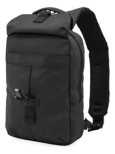 Mochila Cruzada Crossover Faye Color Negro Diseño De La Tela Lisa