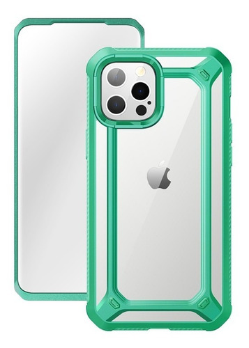 Protector 360 Grados Para iPhone 12 Pro Max Con Mica Verde